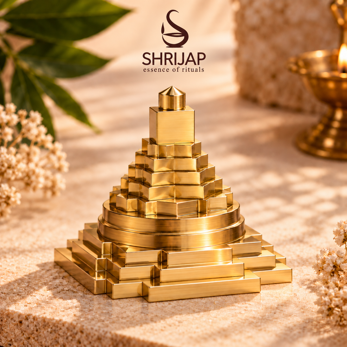 Brass Meru Shri Yantra 2 Inch