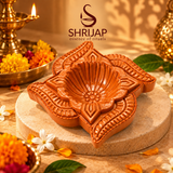 Lotus Terracotta Diya – Classic